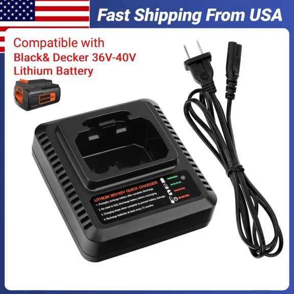 Replace Black and Decker 40V Charger LCS36 LCS40 Compatible with Black Decker 36V/40V Lithium Battery LBXR36 LBXR2036 LBX36 LBX1540 LBX2040 LBX2540 LST540 LCS1240 LST136W