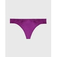 thumbnail image 4 of Thong Panty With Lace Micro Trim in Sparkling Grape, 4 of 5