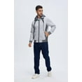thumbnail image 4 of Neiku Mens Zipper Hoodie Casual Hooded Sweatshirt Fleece Jacket Lightgrey-L, 4 of 5