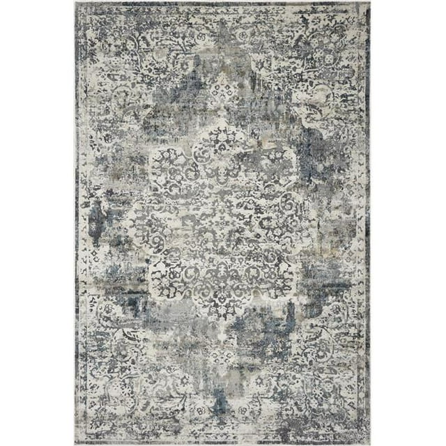 HomeRoots 353992 3 ft. 3 in. x 4 ft. 11 in. Polyester Ivory Area Rug