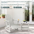 thumbnail image 5 of KINGYES Folding Adirondack Rocker Chair Set of 2 W/ Footrest & Dual Cup Holders, HDPE Outdoor Patio Rocking Chair, White, 5 of 6
