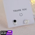 thumbnail image 2 of Moda astronauta estrella Luna Stud pendientes mujer Color plata circón asimétrico encantador Mini oreja perforada tachuelas fiesta joyería regalos Dengxun unisex, 2 of 2
