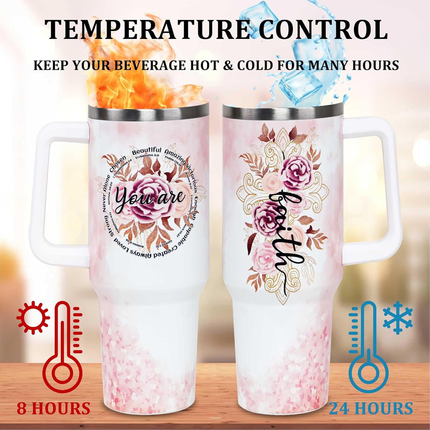 Christian Gifts For Women, 40 OZ Christian Tumbler Cup, Birthday, Christmas, Mothers Day Gifts for Women, Religious, Inspirational, Thank You Coworker, Friends Gifts Idea - You Are Tumbler