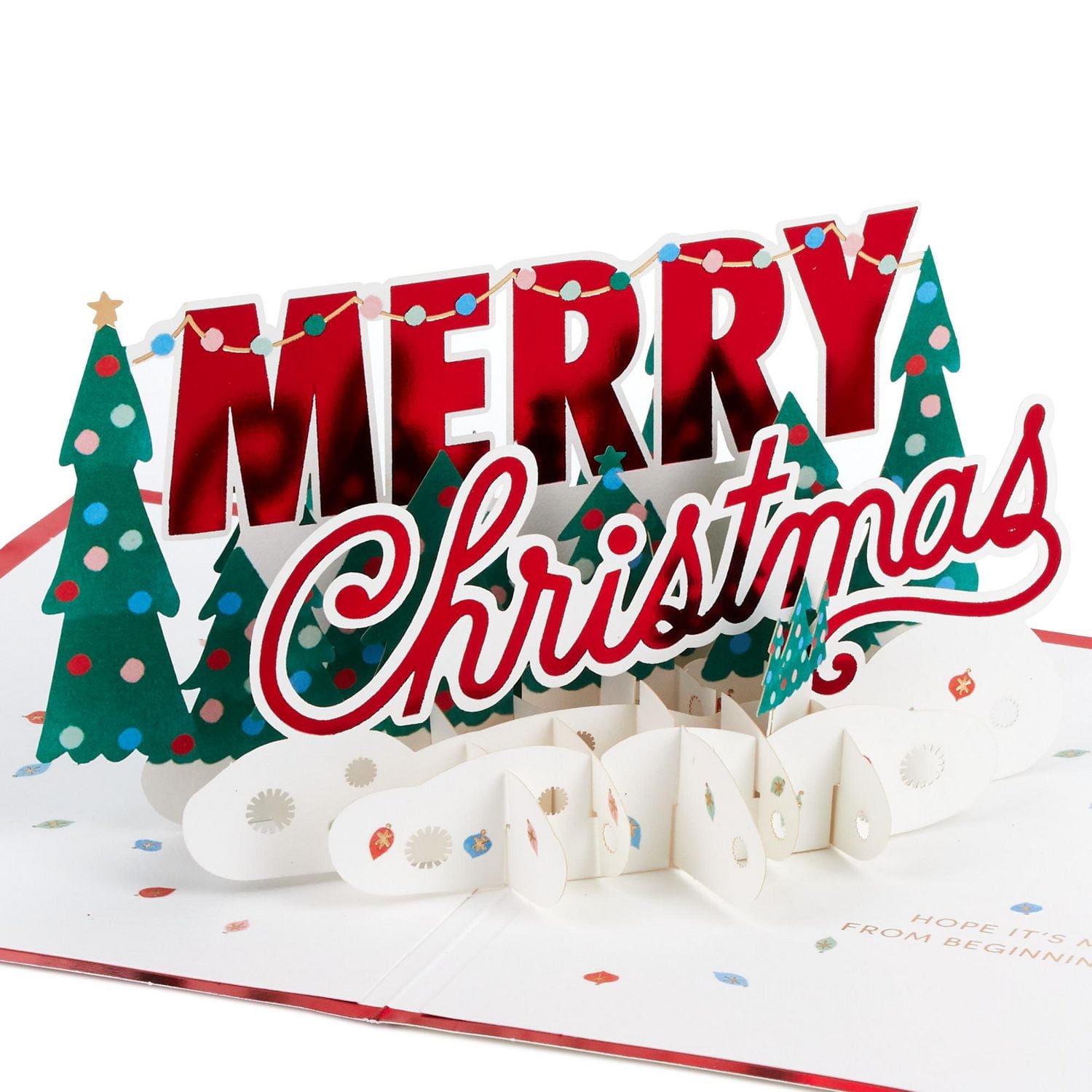 Hallmark Signature Paper Wonder 3D Pop-Up Christmas Card (Merry Christmas Trees)