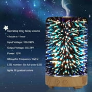 Cylindrical Shape Essential Aromatherapy Diffuser 3D Ultrasonic Humidifier