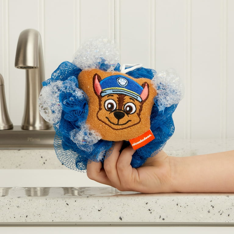 PAW Patrol Chase Blue Kids Bath Loofah Pouf - Walmart.com