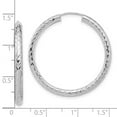 thumbnail image 2 of 14k White Gold Polished and Sparkle-Cut Endless Hoop Earrings 34x35mm Wide 3mm Thick Hoop Earring for Women, 2 of 2