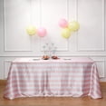 thumbnail image 4 of Efavormart 90"x156" Blush & White Stripe Satin Rectangle Tablecloth Seamless Tablecloth For Wedding Party Event, 4 of 11