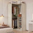 thumbnail image 2 of Homieasy 36'' W Corner Closet System with Hanging Rods, White Oak, 2 of 7