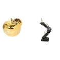 thumbnail image 1 of Estatua decorativa,Escultura de frutas para decoración del hogar para escritorio interior.,Estatua de escalera,Estatua de escalera con libros para escalar,decoración artística,Escultura de, 1 of 8