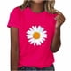 thumbnail image 1 of Blusas de Manga Corta para las Mujeres Impresas Cuello Redondo Casual Top, Suaves Blusas de Algodón de Imitación para las Mujeres, 1 of 2