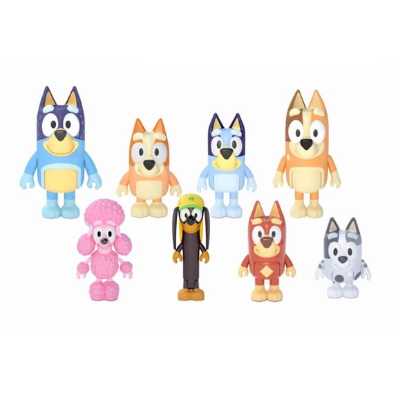Bluey Family and Friends Figure 8-pack, 2.5-3 inch Action Figures, Ages 3