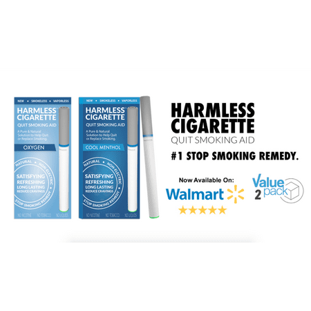 Harmless Cigarette,Oxygen & Menthol,Nicorette Alternative & Quit Smoking Aid,2pk