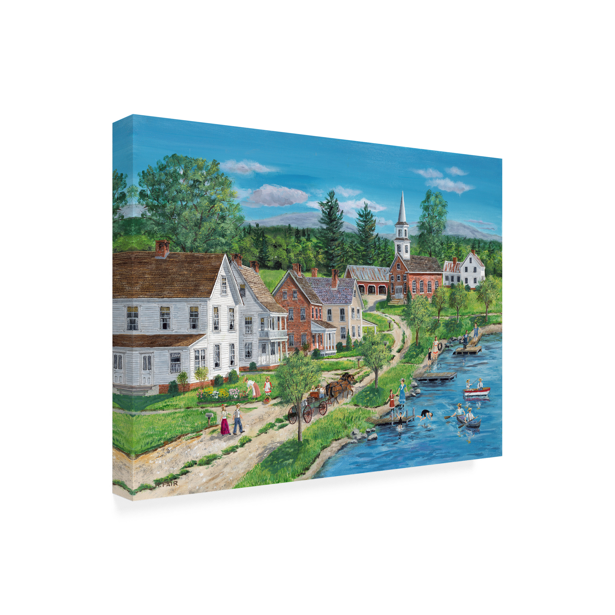 Canvas Wall Art - Bob Fair 'Lake Shore Road' Wall Art for Living Room, Bedroom, or Office DÃ©cor by Trademark Fine Art - 24 x 18 Inches