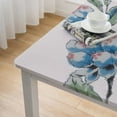 thumbnail image 5 of HAOXIT Square Tablecloth Flower Tablecloths Blue and Grey White Table Clothes Reusable Table Cover for Picnic Party Dining Room Home Decor 46*46, 5 of 8
