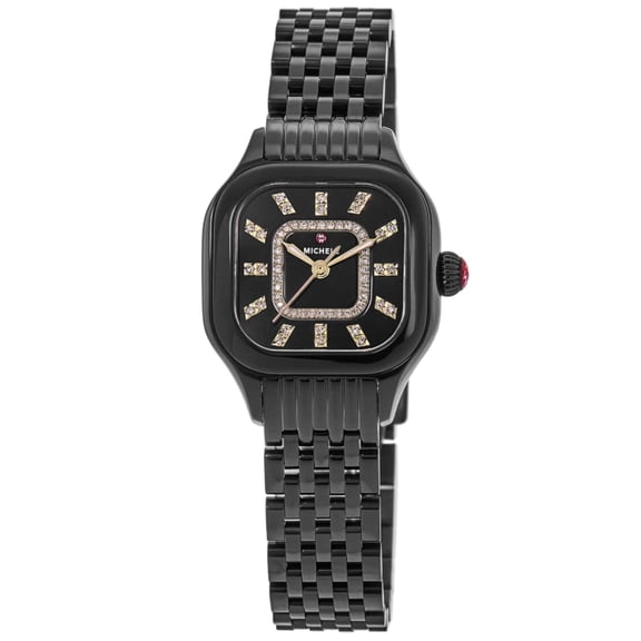Michele Meggie Diamond Black Diamond Dial IP Stainless Steel Women's Watch MWW33B000019