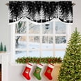 thumbnail image 3 of Winter White Elk Tie Up Valances Curtain, Christmas Tree Snowflake Black Background Adjustable Rod Pocket Short Window Treatment Tie Up Curtains Valances for Kitchen Living Room Bathroom 42x18 Inches, 3 of 9