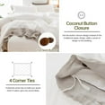 thumbnail image 2 of Simple&Opulence 100% Washed Linen Duvet Cover King Size -3 Pieces - Natural Flax French Country Bedding Set - Breathable Farmhouse Comforter Cover with Coconut Button Closure - White and Grey, 2 of 6