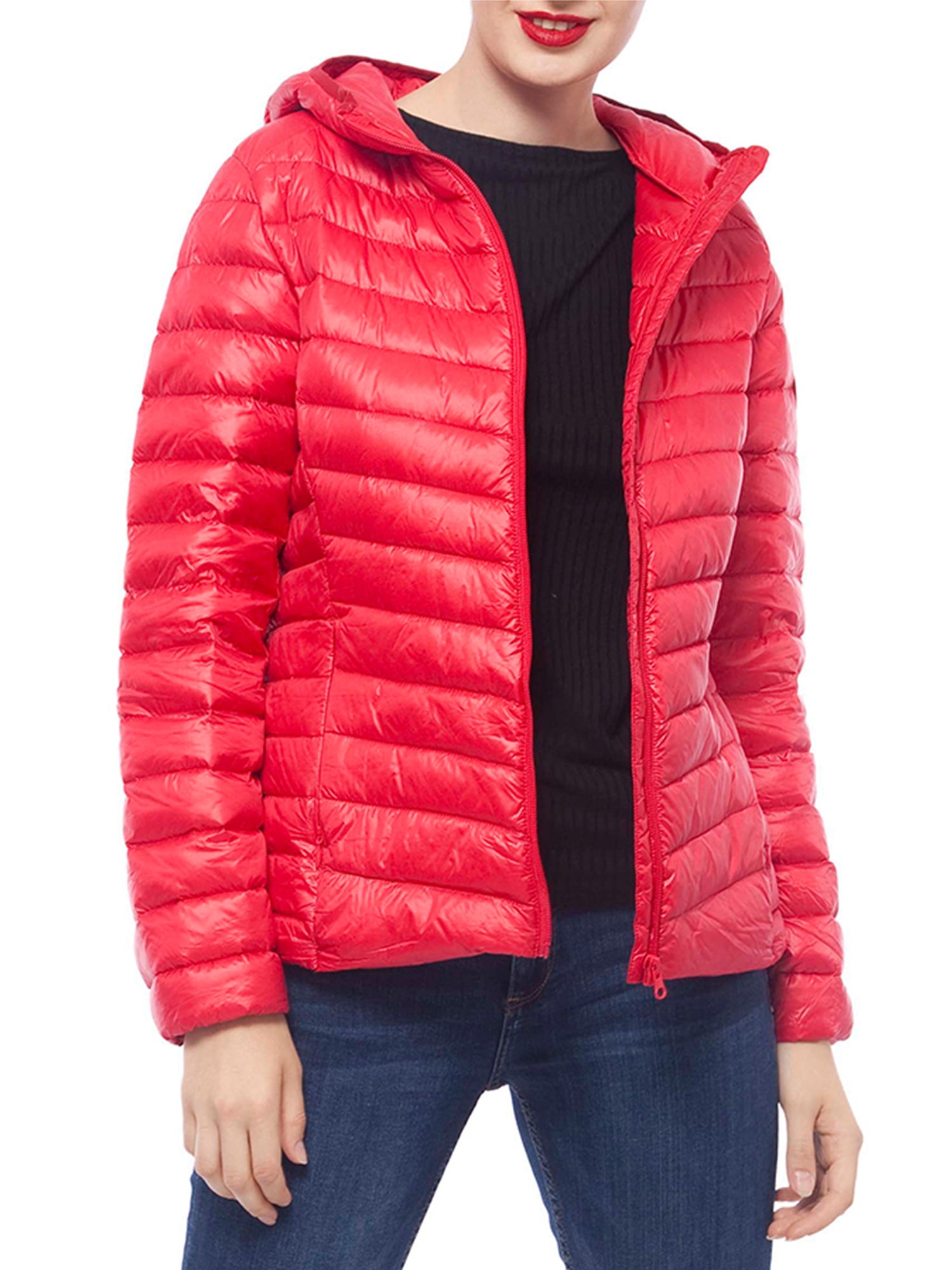 Rokka&Rolla Women's Ultra-Light REAL DOWN Jacket Packable Puffer Coat ...