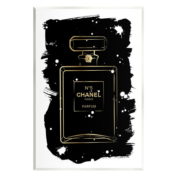 Stupell Industries Black Glam Perfume Beauty & Fashion Painting Unframed Art Print Wall Art, 10 x 15