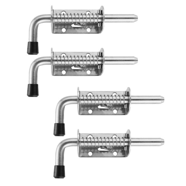 4 piezas de pasador de pestillo con resorte de acero inoxidable de 5 pulgadas, perno de barril de 2 mm de espesor, cerradura de puerta cepillada