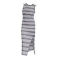 thumbnail image 5 of Ruyang Womens Bodycon Summer Casual Midi Sundress Sleeveless Cute Hollow Out Knit Side Slit Striped Long Tank Dress Long Sleeve Shirt Dress, 5 of 7