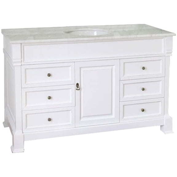 Bellaterra Home 60 in Single sink vanity-wood-white