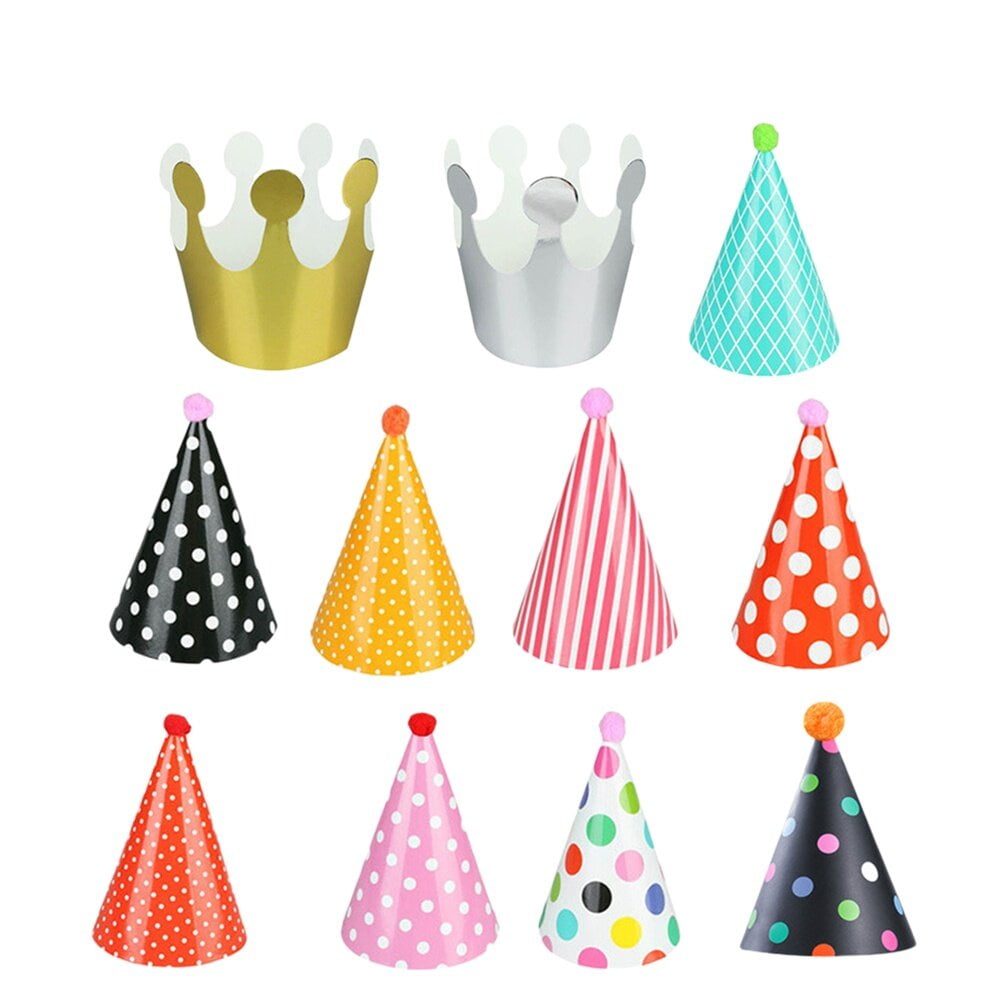 12 Chapeaux Coniques Miniatures Pour Fête D'Anniversaire D'Animaux - Chapeaux En Feutre Pour Chien, Chat, Lapin Et Peluches - 6 Couleurs Avec Nœuds