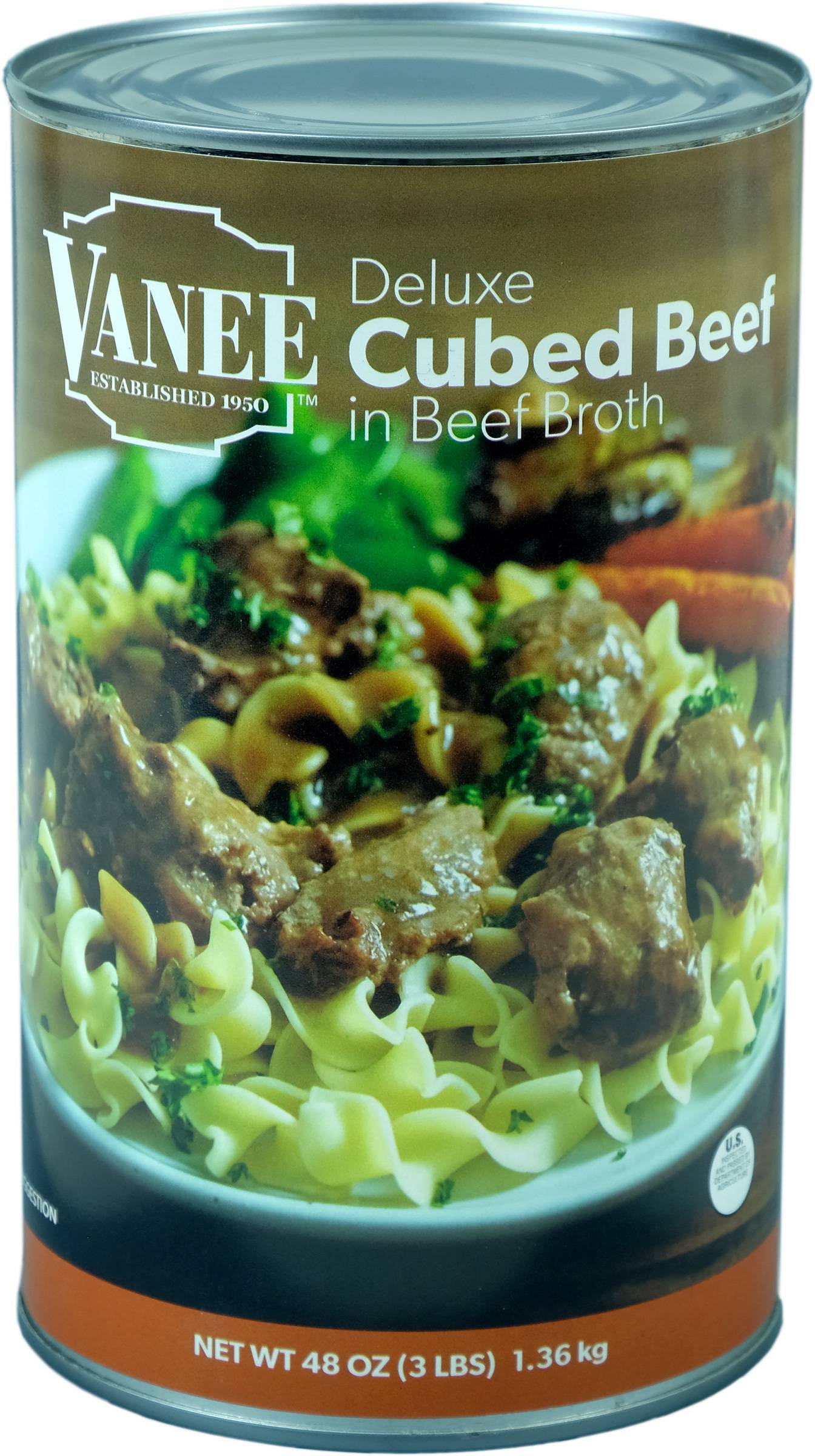 Vanee Foods Broth Cubed Beef Case 48oz (PACK OF 6)