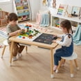 thumbnail image 2 of Costway Sensory Table with 2 Stools, Detachable Double-Sided Tabletops & 2 Storage Bins, 2 of 10