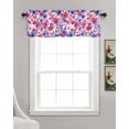 thumbnail image 3 of Watercolor Flower Linen Curtain Valance for Bedroom/Bathroom/Kitchen/Office/Living/Dining Room Window,Red Blue 4th Of July Memorial Day Rod Pocket Topper Decorative Cafe Drapes Panel 42"x18", 3 of 6