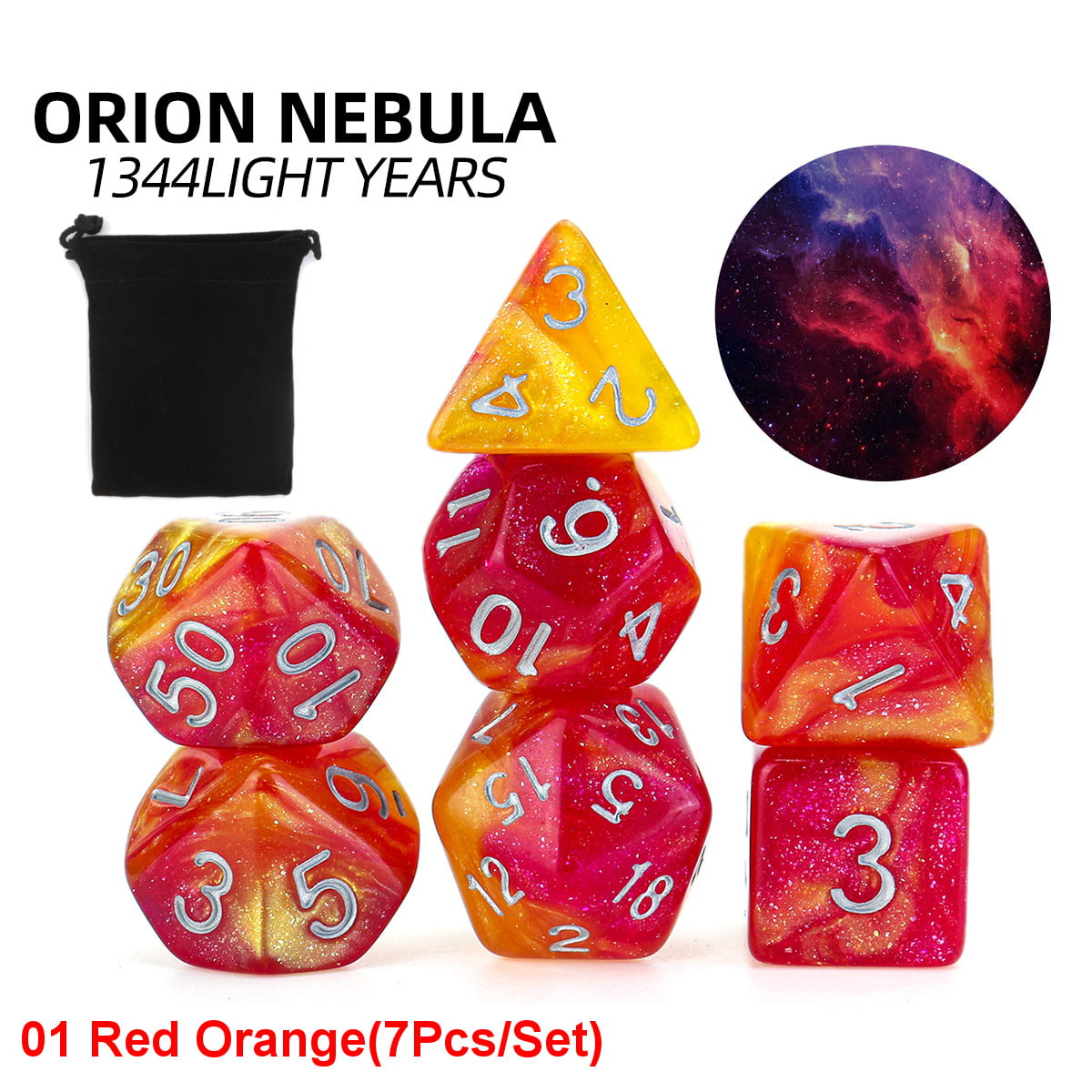 7pcs HELIXs NEBULA Polyhedral Dice for DND RPG MTG Game Dungeons & Dragons 