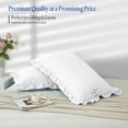 thumbnail image 3 of HNB Store Pillow cases Premium 600TC | Luxury Soft Egyptian Cotton Pillow Case | Euro Sham 26x26" inch | 2 Pieces Pillow Case | White Ruffled, 3 of 8