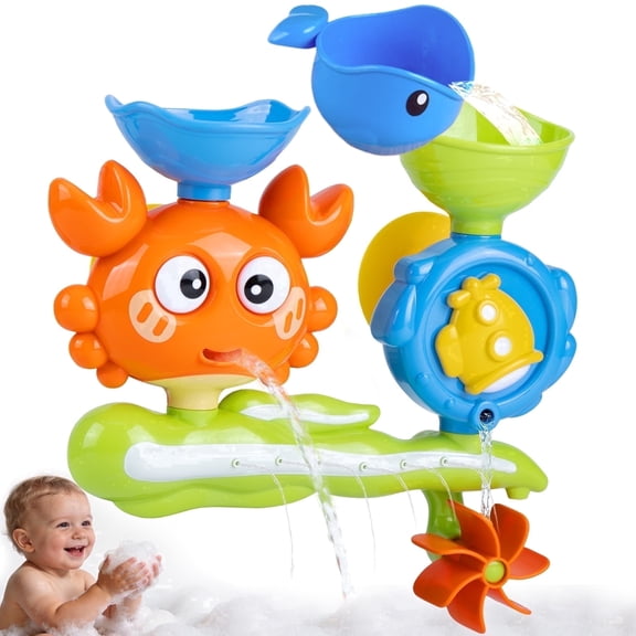 Lvelia Baby Bath Toys for Kids Ages 1-3, Crab Bathtub Water Toys for Toddler 2-4,Water Shower Tub Toys for Boys Girls Infant Gifts Presents