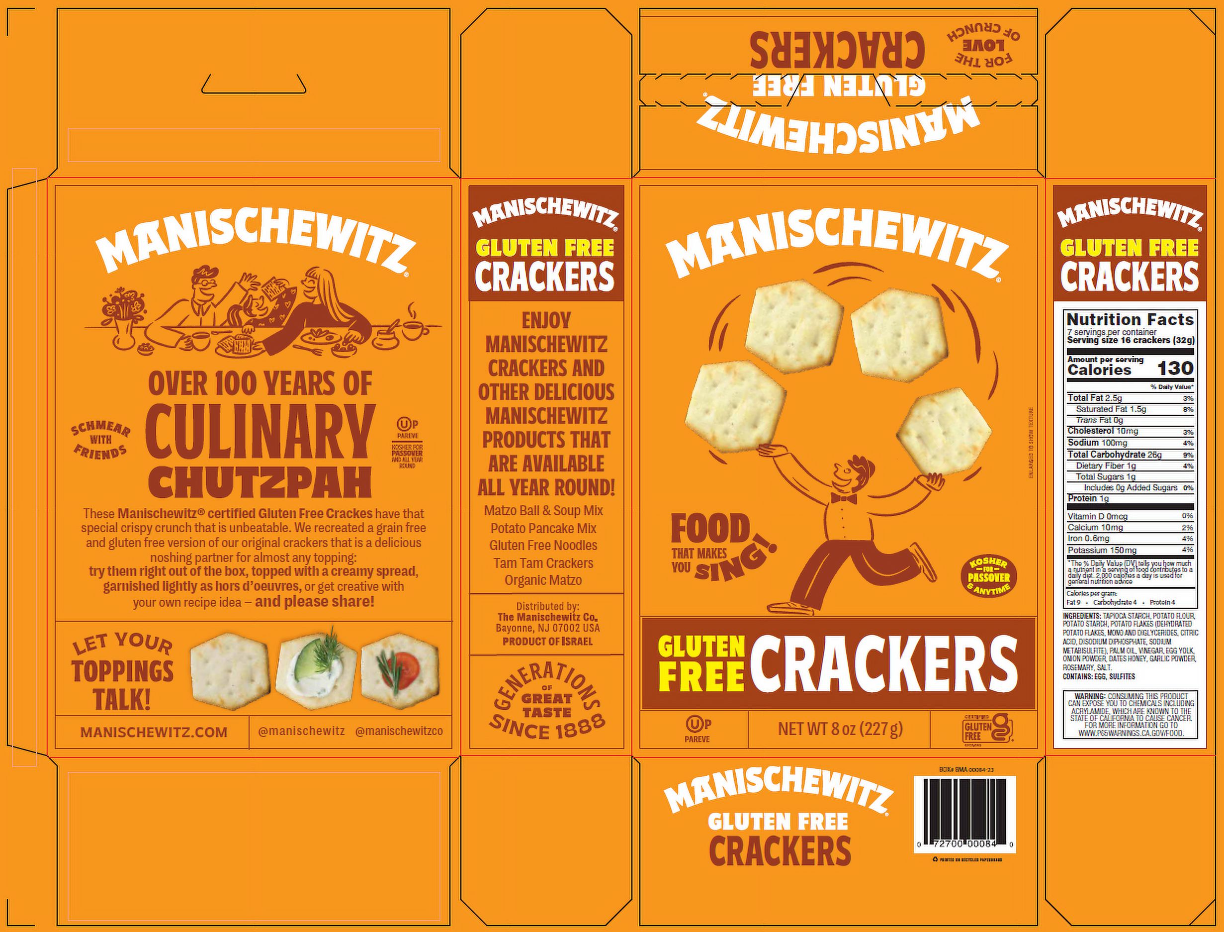 Manischewitz Gluten Free Crackers