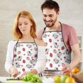 thumbnail image 5 of White Cow Strawberry Heart Pattern Apron-Garden Aprons for Women with Pockets-Cotton Linen Waterproof Kitchen Cooking Gardening Aprons Adjustable for Kitchen,Cooking,BBQ and Salon 33x27 Inch, 5 of 7