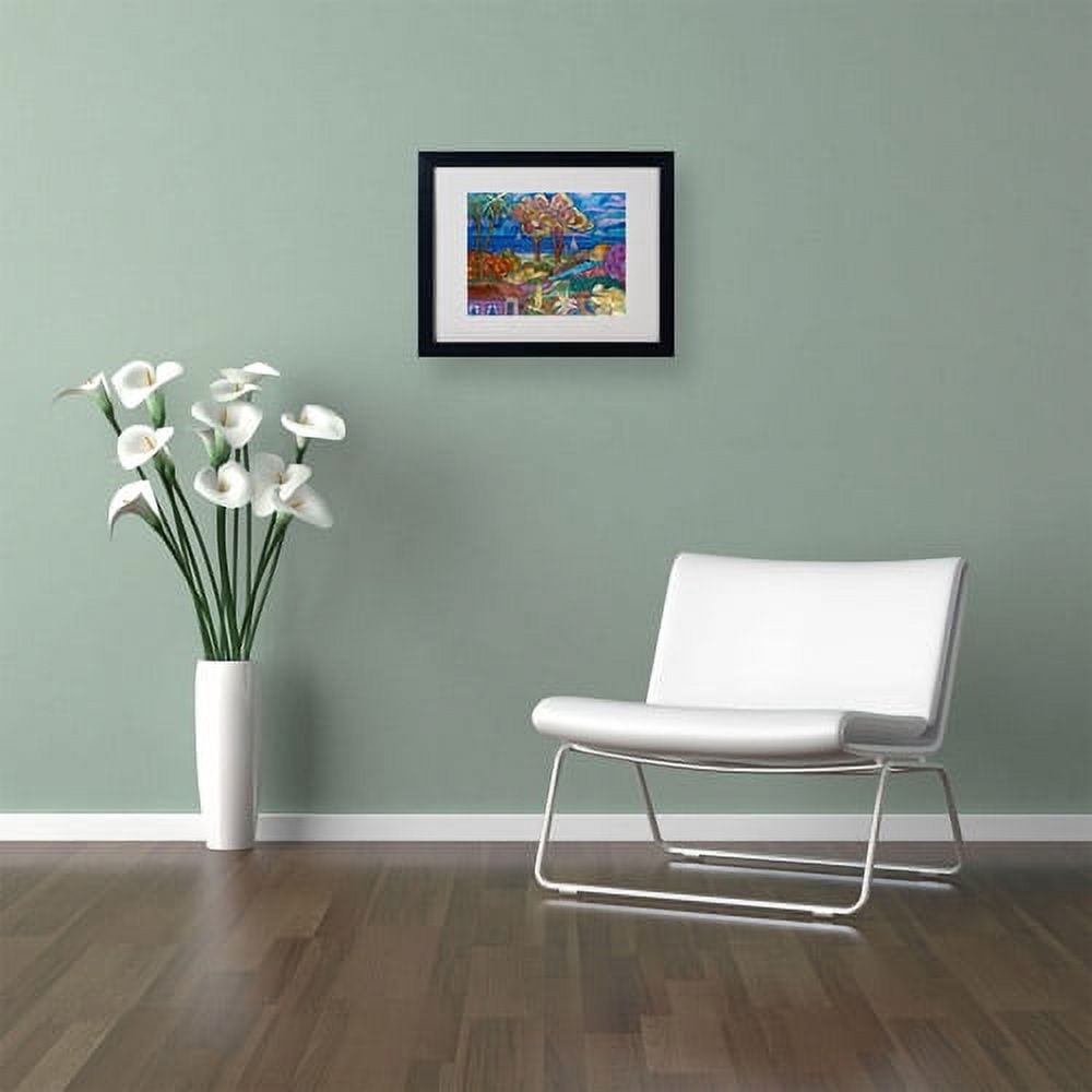 Trademark Fine Art "House By the Beach" Canvas Art by Manor Shadian, Black Frame