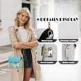 thumbnail image 6 of KUIFORTI White Flower Leather Cross Body Bag Portability Fashion Medium Flap Crossbody Handbag with Chain Strap Comfortable Shoulder Bag for Women for Camping Parties, 6 of 7