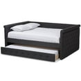thumbnail image 3 of Bowery Hill Fabric Dark Gray Daybed Rectangular Button-Tufting 86.22" Unassembled, 3 of 11