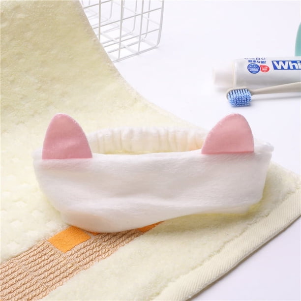 Bonitas y lindas orejas de conejo tridimensionales, banda para el cabello para lavarse la cara, mascarilla de maquillaje, banda para el cabello, accesorios para el cabello de estilo coreano