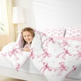 thumbnail image 4 of Castle Fairy Preppy Child Cartoon Bowknot Bedding Comforter Set 2pcs,Polka Dots Twin Comforter Sets Microfiber,Pink White Bow Breathable Bedding Set,Microfiber Bedroom Decor,Reversible, 4 of 8