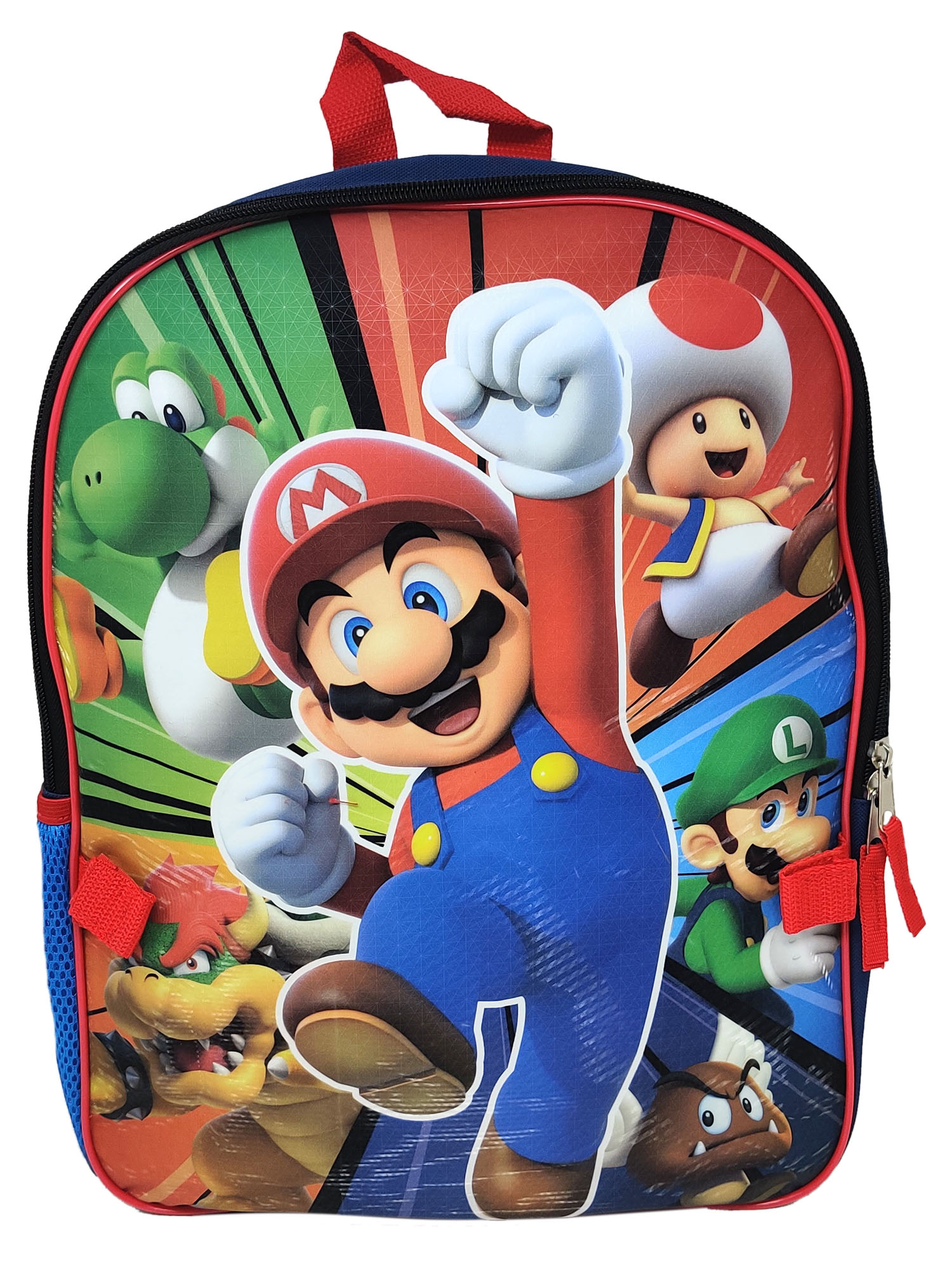 Super Mario Unisex Navy Blue Backpack 16" & Detachable Insulated Lunch Bag
