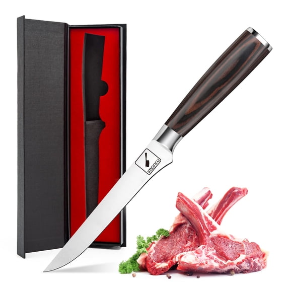 imarku | 6-Inch Boning Knife German High Carbon Stainless Steel Professional Grade Boning Fillet Knife Pakkawood Handle