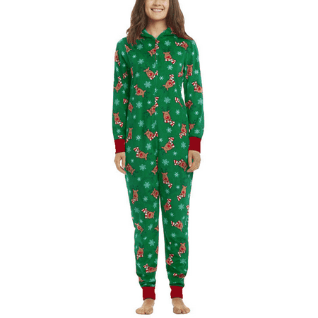 

IZhansean Christmas Family Matching Hoodie Pajamas Reindeer Romper Long Sleeve One Piece Jumpsuit Zipper Pjs for Adult Kids Baby