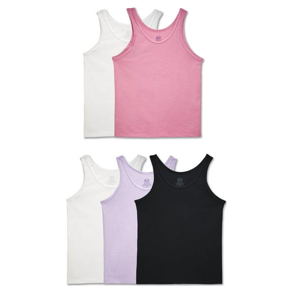 Fruit of the Loom Assorted Layering Tanks, 5 Pack (Little Girls' & Big Girls')