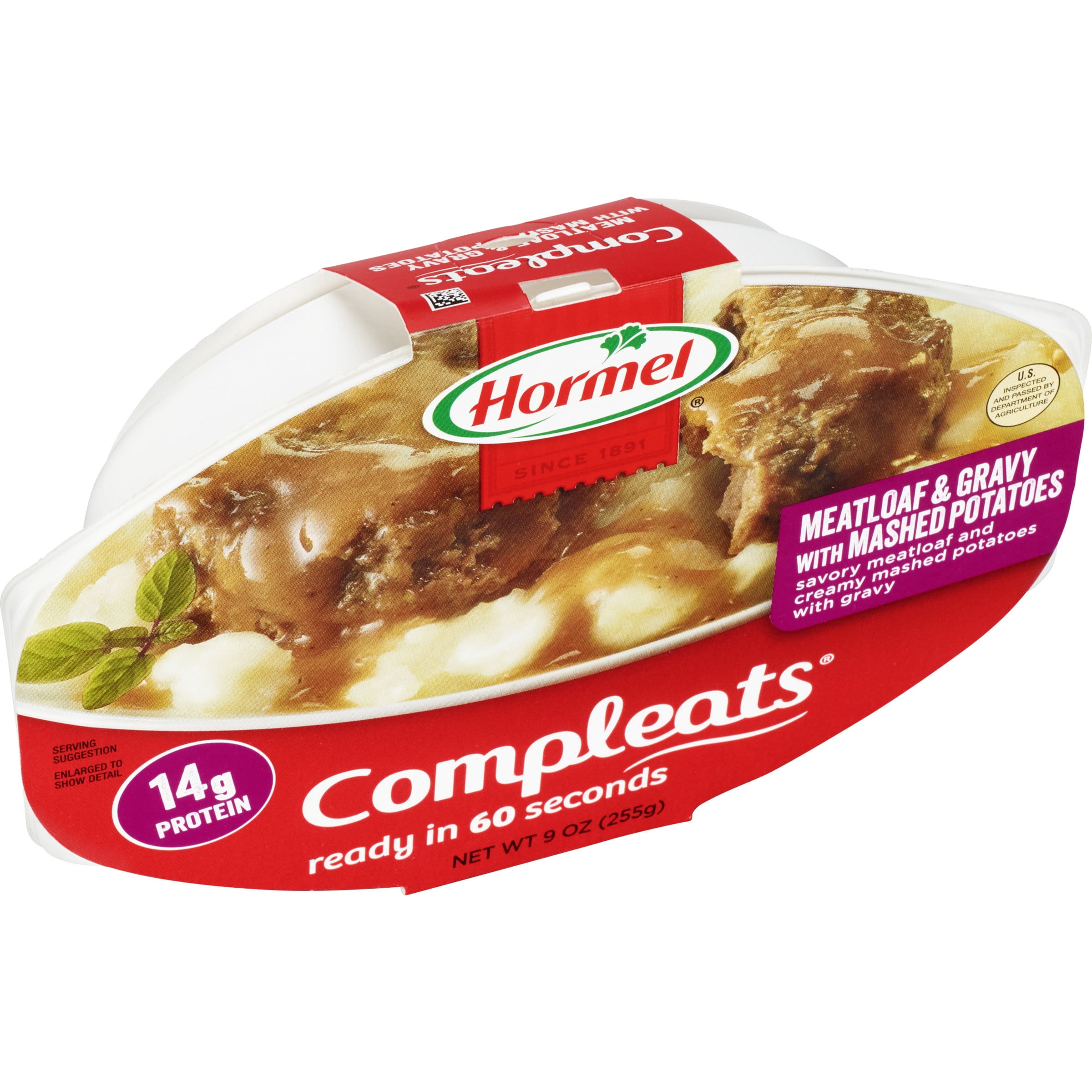 HORMEL COMPLEATS Meatloaf & Gravy With Mashed Potatoes Microwave Tray ...