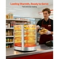 thumbnail image 2 of KFFKFF 3-Tier Commercial Food Warmer Display, 800W Food Display Warmer with LED Light, Adjustable Shelf and Stainless Steel Frame, 86℉~185℉ Air Heating, 60L, 2 of 9