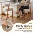 thumbnail image 6 of Dayalane Modern Counter Height Bar Stools Set of 2, 27" H Barrel Back Chenille Upholstered Counter Stools with Wood Legs, Barstools for Kitchen Island, Dining Room Bar, Beige, 6 of 10