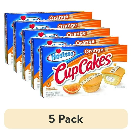 (5 pack) Hostess Cupcakes Orange 8 Count (Pack of 6)