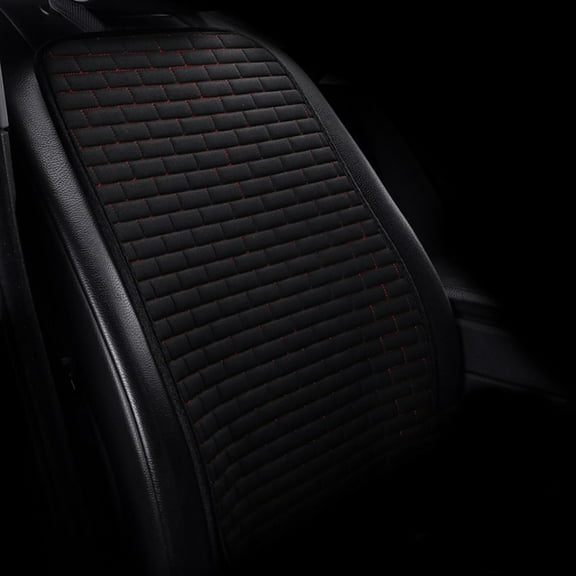 Car Seat Covers Linen Car Seat Cushion Non-Slip Bottom and Fixed Design Universal Front Seat Covers BreathableSeat Protector Fit for 90% Vehicles,Black red
